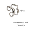 Women's Stainless Steel Open Ring With Simple Geometric Double Layer Irregular Design And Electroplated Finish
