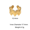 Women's Stainless Steel Open Ring With Snake Pattern Heart Shape Simple Versatile Electroplated Non Fading Jewelry