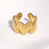 Women's Stainless Steel Open Ring With Snake Pattern Heart Shape Simple Versatile Electroplated Non Fading Jewelry