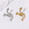 Women's Stainless Steel Open Snake Ring With Gold Electroplated Finish Simple Animal Style Jewelry