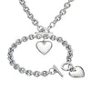 Women's Stainless Steel Oshaped Chain Heartshaped Accessories Necklace Bracelet Set With Polishing