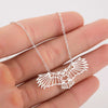 Women's Stainless Steel Owl Pendant Necklace With Hollow Geometric Origami Design And Electroplated O Chain