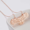 Women's Stainless Steel Owl Pendant Necklace With Hollow Geometric Origami Design And Electroplated O Chain