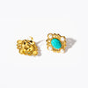 Women's Stainless Steel Pearl Blue Turquoise Open Ring Jewelry With Personality Style And Electroplating Process