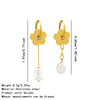 Women's Stainless Steel Pearl Bow Drop Earrings With Geometric Flower Tassel Design Electroplated Delicate Pendant Earrings