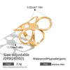 Women's Stainless Steel Pearl Geometric Ring Jewelry With Electroplating And Ins Minimalist Style
