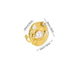 Women's Stainless Steel Pearl Zircon Geometric Exaggerated Open Flower Ring Electroplated
