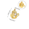 Women's Stainless Steel Pearl Zircon Geometric Exaggerated Open Flower Ring Electroplated