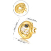 Women's Stainless Steel Pearl Zircon Geometric Exaggerated Open Flower Ring Electroplated