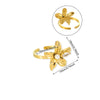 Women's Stainless Steel Pearl Zircon Geometric Exaggerated Open Flower Ring Electroplated