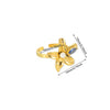 Women's Stainless Steel Pearl Zircon Geometric Exaggerated Open Flower Ring Electroplated