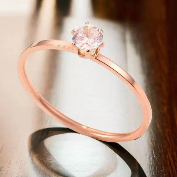 Women's Stainless Steel Plain Band Ring With Electroplated Finish Minimalist Light Luxury Fine Jewelry