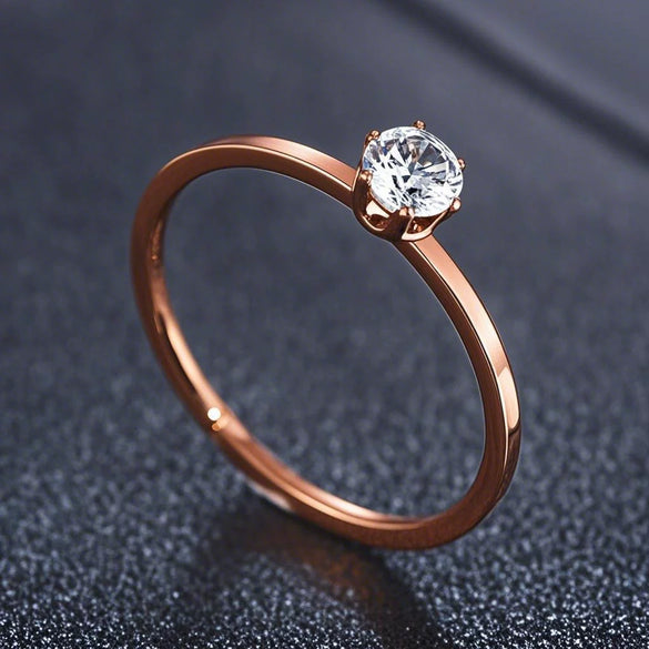 Women's Stainless Steel Plain Band Ring With Electroplated Finish Minimalist Light Luxury Fine Jewelry