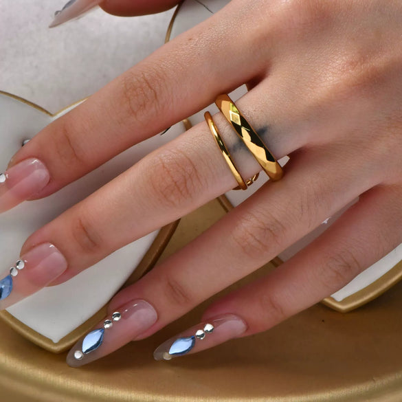 Women's Stainless Steel Plain Ring Electroplated Fashion Jewelry