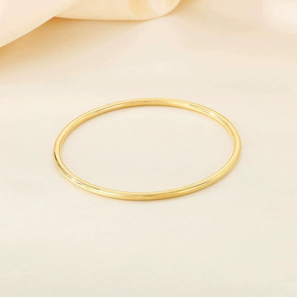 Women's Stainless Steel Polished Round Wire Minimalist Geometric Electroplated Bracelet