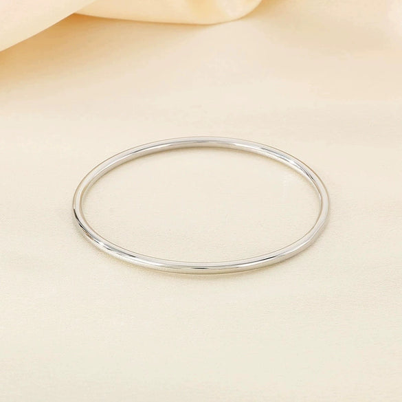 Women's Stainless Steel Polished Round Wire Minimalist Geometric Electroplated Bracelet