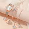 Women's Stainless Steel Quartz Watch With Round Dial And Spiral Crown Leisure Style