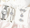 Women's Stainless Steel Quartz Watch With Round Dial And Spiral Crown Leisure Style