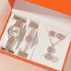 Women's Stainless Steel Quartz Watch With Round Dial And Spiral Crown Leisure Style
