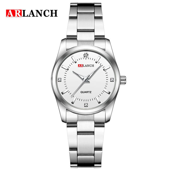 Women's Stainless Steel Quartz Waterproof Round Watch With Leisure Style