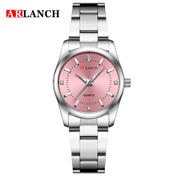 Women's Stainless Steel Quartz Waterproof Round Watch With Leisure Style
