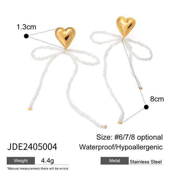 Women's Stainless Steel Rectangular Hammering Pattern Bowshaped Animal Zodiac Electroplated Earrings Jewelry