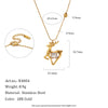 Women's Stainless Steel Reindeer Heart Pendant Necklace With Pvd Vacuum Gold Plating And Lobster Clasp Gift Box