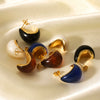 Women's Stainless Steel Resin Dropshaped Electroplated Minimalist Earrings
