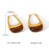Women's Stainless Steel Resin Dropshaped Electroplated Minimalist Earrings