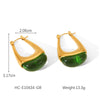 Women's Stainless Steel Resin Dropshaped Electroplated Minimalist Earrings