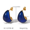 Women's Stainless Steel Resin Dropshaped Electroplated Minimalist Earrings