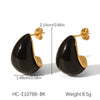 Women's Stainless Steel Resin Dropshaped Electroplated Minimalist Earrings