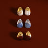 Women's Stainless Steel Resin Geometric Water Drop Stud Earrings With Titanium Steel Posts And Vacuum Gold Plated Finish