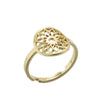 Women's Stainless Steel Retro Mandala Floral Geometric Open Ring With Electroplated Finish