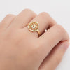 Women's Stainless Steel Retro Mandala Floral Geometric Open Ring With Electroplated Finish