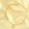 Women's Stainless Steel Rice Bead Sunflower Natural Geometric Inlay Electroplated Clavicle Necklace