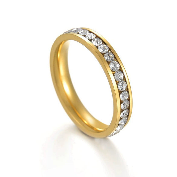 Women's Stainless Steel Ring With Diamond Electroplated Ins Style Jewelry Wholesale