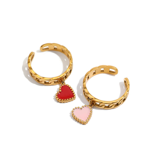 Women's Stainless Steel Ring With Geometric Pattern And Electroplating Design