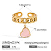 Women's Stainless Steel Ring With Geometric Pattern And Electroplating Design