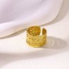 Women's Stainless Steel Ring With 18K Gold Electroplating Turquoise Inlaid Devil's Eye Flower Heart Geometric Design