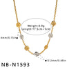 Women's Stainless Steel Rose Flower Geometric Necklace With 18K Vacuum Plating And Regular Chain Simple Versatile Fashion Jewelry