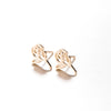 Women's Stainless Steel Rose Flower Stud Earrings With Electroplated Finish And Simple Floral Design