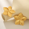 Women's Stainless Steel Rotating Blade Earrings With Geometric And Flower Patterns Electroplated