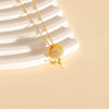 Women's Stainless Steel Rotating Sunflower Pendant Necklace With Mixed Gemstone Setting And Electroplating