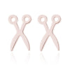 Women's Stainless Steel Scissors Drop Earrings With Geometric Cartoon Design And Electroplated Finish Fun Statement Jewelry