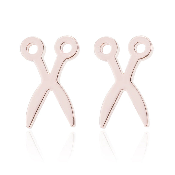 Women's Stainless Steel Scissors Drop Earrings With Geometric Cartoon Design And Electroplated Finish Fun Statement Jewelry