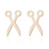 Women's Stainless Steel Scissors Drop Earrings With Geometric Cartoon Design And Electroplated Finish Fun Statement Jewelry