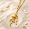 Women's Stainless Steel Seashell Pendant Necklace With Gold Plated Finish And Stylish Chain Design