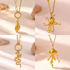 Women's Stainless Steel Seashell Pendant Necklace With Gold Plated Finish And Stylish Chain Design