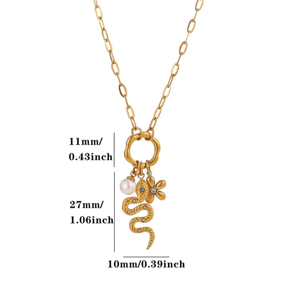 Women's Stainless Steel Seashell Pendant Necklace With Gold Plated Finish And Stylish Chain Design
